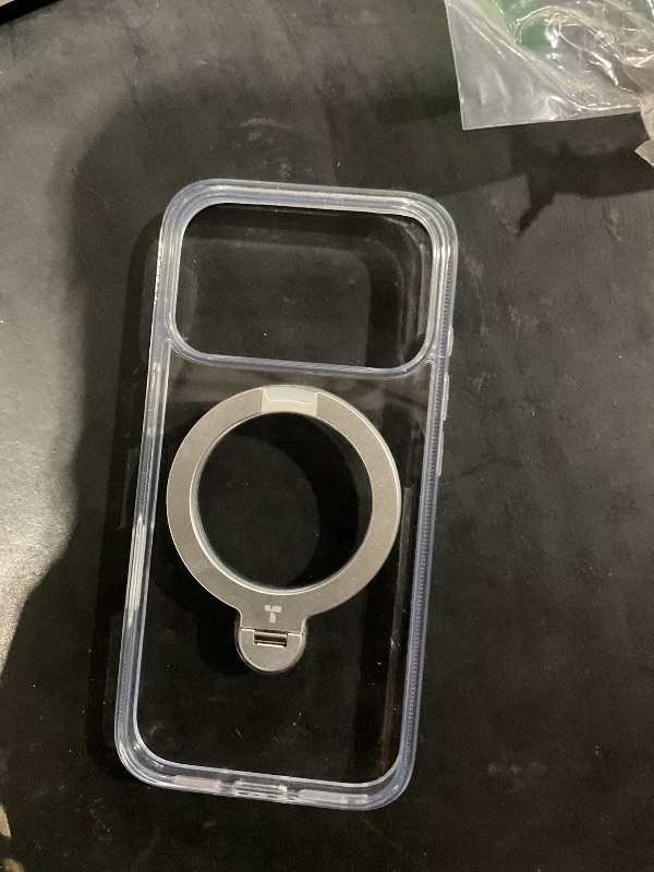 Photo 1 of **FEW SCRATCHES**TORRAS Q3 Spin for iPhone 17 Pro Case, Patented 360 Magnetic Stand, Fit for MagSafe, Built-in Ring Holder Kickstand, Mil-Grade Protective Case for iPhone 17 Pro, Camera Control, Clear