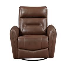 Photo 1 of  Toffee Brown Leather Manual Swivel Glider Recliner
