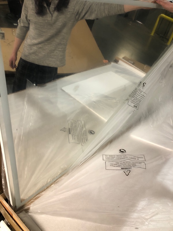 Photo 1 of ***Missing power cord*** Full Length Mirror with Lights, 95" x 40" LED Lighted Floor Standing Mirror, Full Body Dressing Hanging Mounted Mirrors, Dimmable, Tempered Glass, Safe to Use, Square White