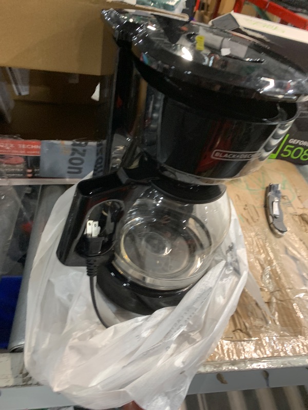 Photo 1 of ***(MINOR DAMAGE/ SEE NOTES FOR DETAILS)***BLACK+DECKER 12-Cup Coffee Maker with Easy On/Off Switch, Easy Pour, Non-Drip Carafe with Removable Filter Basket, Vortex Technology, Black