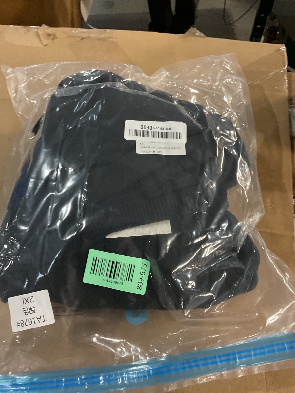 Photo 2 of TASAMO Women's Loose Open Front Long Sleeve Solid Color Knit Cardigans Sweater Blouses with Packets (2X-Large,Black)