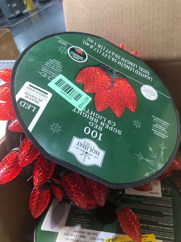 Photo 1 of **ONLY HALF WORK** AJONIAM C9 Led Replacement Christmas Light Bulbs, 50-Pack C9 Shatterproof Led Bulbs with E17 Candelabra Base for Christmas String Lights, Waterproof & Dimmable Christmas Village Bulbs - Red