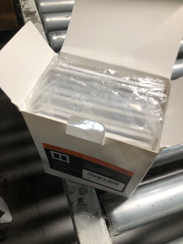 Photo 1 of [10 Pack] BESTTEN Decorator Wall Plate, 2 Gang Standard Size Outlet Cover for GFCI and USB Receptacles, H4.53” x W4.57”, Unbreakable Polycarbonate Material, UL Listed, White