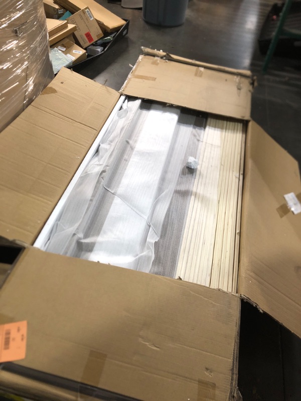 Photo 1 of **PARTS ONJLY*** Lexicon California King Bed Frame with Light Grey Chenille Headboard, Mid Century Modern Bed Frame, Wood Platform Bed with Slats, No Box Spring Needed, Easy Assembly