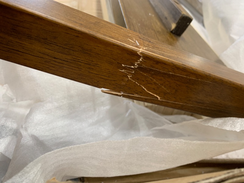 Photo 1 of **PARTS ONJLY*** Lexicon California King Bed Frame with Light Grey Chenille Headboard, Mid Century Modern Bed Frame, Wood Platform Bed with Slats, No Box Spring Needed, Easy Assembly