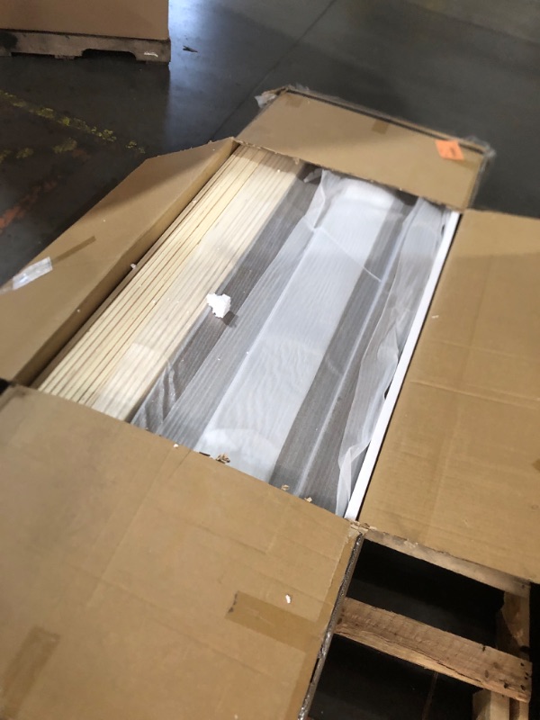 Photo 1 of **PARTS ONJLY*** Lexicon California King Bed Frame with Light Grey Chenille Headboard, Mid Century Modern Bed Frame, Wood Platform Bed with Slats, No Box Spring Needed, Easy Assembly