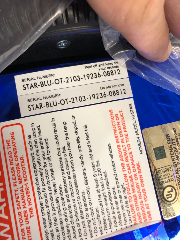 Photo 1 of **PARTS ONLY CRACKED AND LOSSE PARTS INSIDE**
Hover-1 All-Star Self Balancing Scooter 7MPH Top Speed, 7MI Range, Dual 200W Motor, 5HR Recharge, 220lbs Max Weight, LED Wheels & Headlights