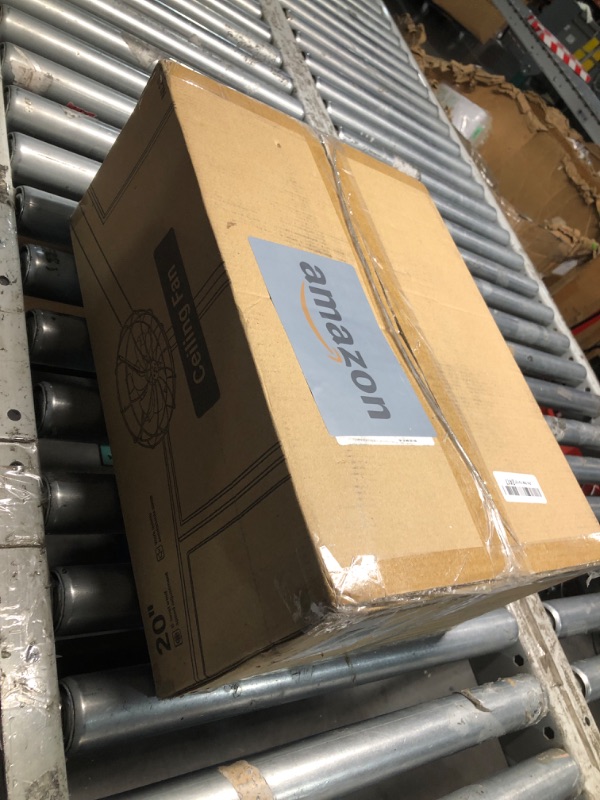 Photo 1 of ***(MISSING PIECES)***LEDIARY 20" Caged Ceiling Fans with Lights, White Flush Mount Low Profile Ceiling Fan with Remote, Small Modern Farmhouse Industrial Ceiling Fan with Light for Bedroom, Kitchen, Dining Room, Indoor