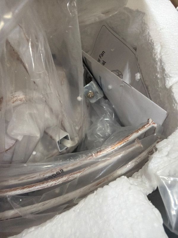 Photo 1 of ***(MISSING PIECES)***LEDIARY 20" Caged Ceiling Fans with Lights, White Flush Mount Low Profile Ceiling Fan with Remote, Small Modern Farmhouse Industrial Ceiling Fan with Light for Bedroom, Kitchen, Dining Room, Indoor