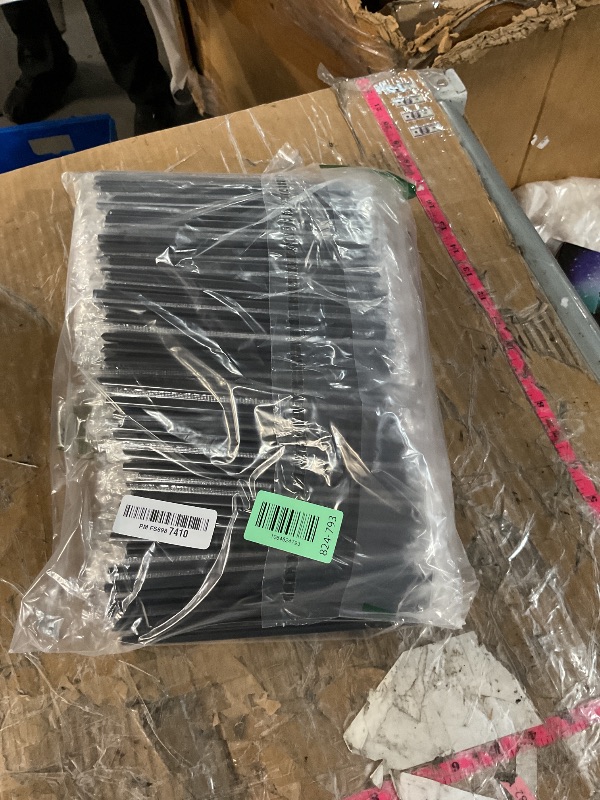 Photo 1 of [400 Pcs] Black Individually Wrapped Disposable Plastic Straws(7.5" longX0.23" diameter)