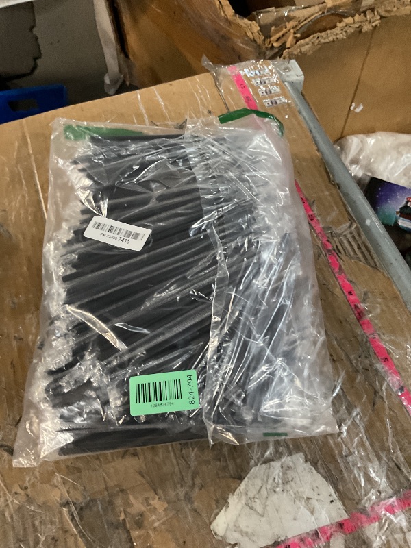 Photo 1 of [400 Pcs] Black Individually Wrapped Disposable Plastic Straws(7.5" longX0.23" diameter)