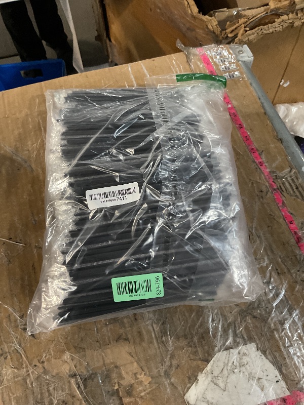 Photo 1 of [400 Pcs] Black Individually Wrapped Disposable Plastic Straws(7.5" longX0.23" diameter)