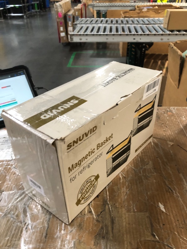 Photo 1 of [WIDER SHELF] 2 SET Strong Magnetic Shelf Basket for Fridge with Tag & Bamboo Top, XXL Large Magnetic Spice Rack Shelves for Side of Refrigerator, Kitchen Pantry Storage Organizer for Food Fruit Veg