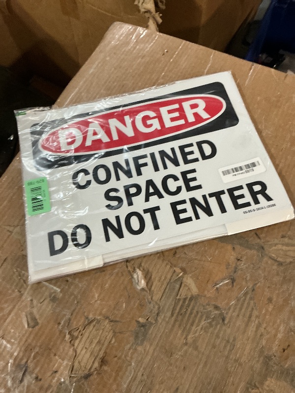 Photo 1 of (2 Pack) Confined Space Do Not Enter OSHA Danger Sign 14 Inch X 10 Inch Vinyl Label Decal Sticker Weather Resistant, UV Protected for Workplace, Business, and Construction Site, Made in the USA