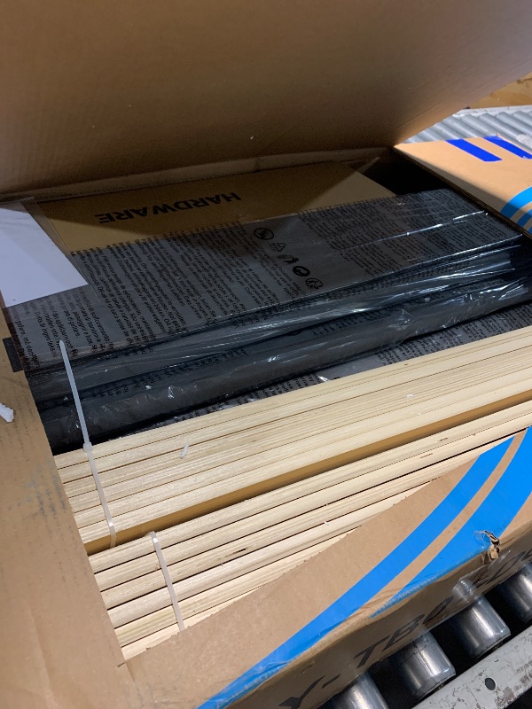 Photo 1 of *** PARTIAL SET *** VECELO Queen Size Bed Frame with Upholstered Headboard, Velvet Platform Bedframe Mattress Foundation, Strong Wood Slat Support, No Box Spring Needed,Black