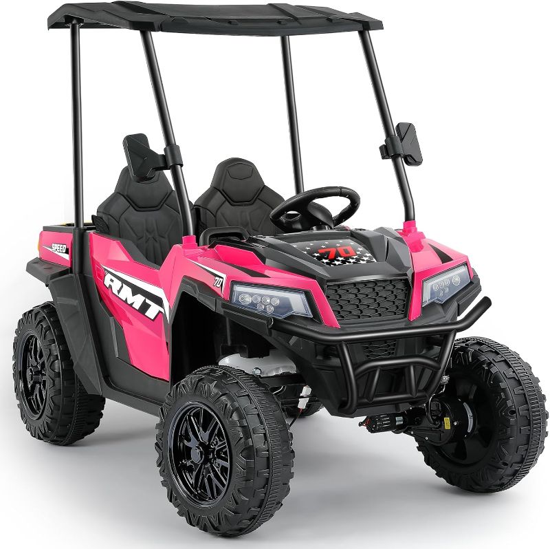 Photo 1 of ***************Missing parts for dump bed to function**************
24V Ride on Toy for Big Kid,Ride on Car 2 Seater w/Sun Shade,Dump Bed & Shovel,4.5MPH,4WD Electric Car for Kids,Battery Car w/Remote,Kids Ride on Truck,3 Speeds,LED Lights,Bluetooth, Pink