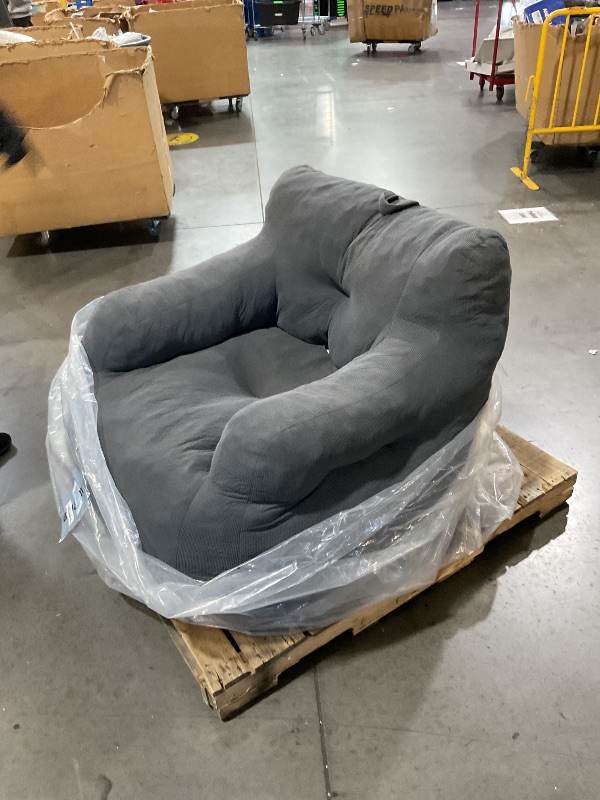 View 3 of ****DAMAGE ON SEAT SEE PICTURE******Jumbo Plush Bean Bag Chair for Adults with Head & Back Support - Extra Large Durable Tear-Resistant Fabric (Extra Large)