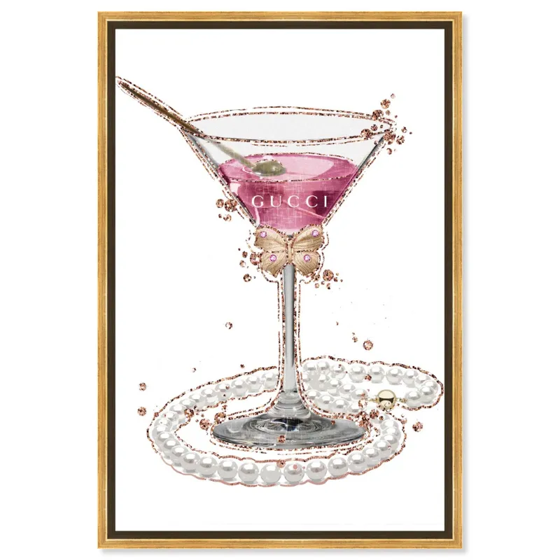 Photo 1 of '"***STOCK PHOTO FOR REFERENCE ONLY*** Glimmering Martini Drinks and Spirits Wall Art by Art Remedy    48"x35"
