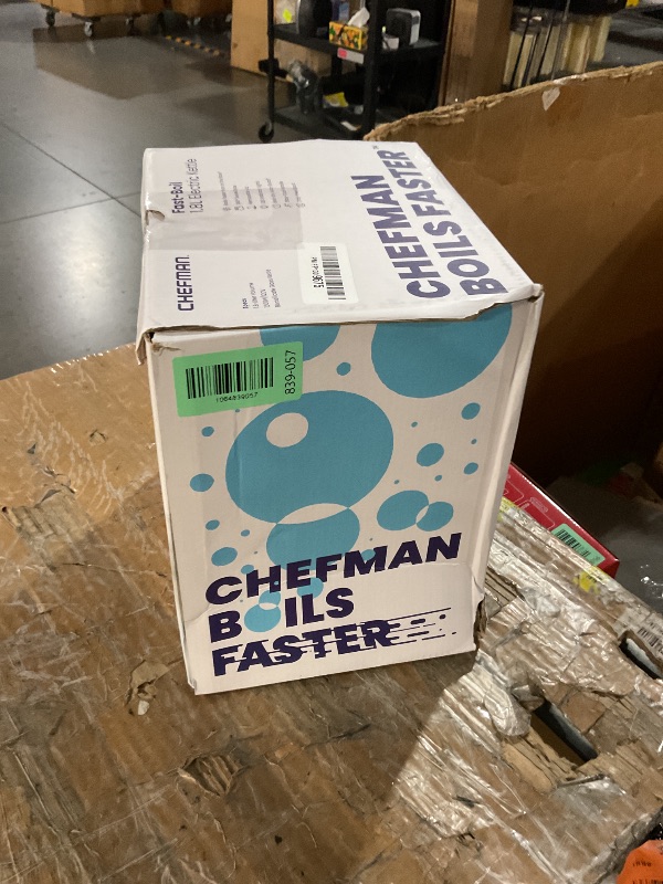 Photo 1 of ****NO BASE****
Chefman Electric Kettle, 1.8L 1500W, Hot Water Boiler, Removable Lid for Easy Cleaning, Auto Shut Off, Boil-Dry Protection, Stainless Steel Filter, BPA Free, Borosilicate Glass Electric Tea Kettle