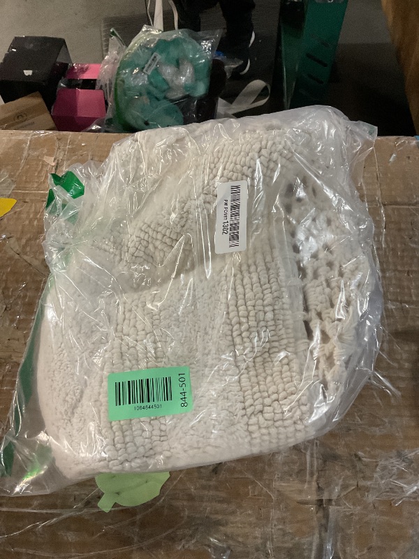 Photo 2 of Laura Ashley Absorbent Bath Mat Reversible Crochet Soft and Plush Bathroom Mat 100% Cotton 17x24 Bath Rug, Ivory