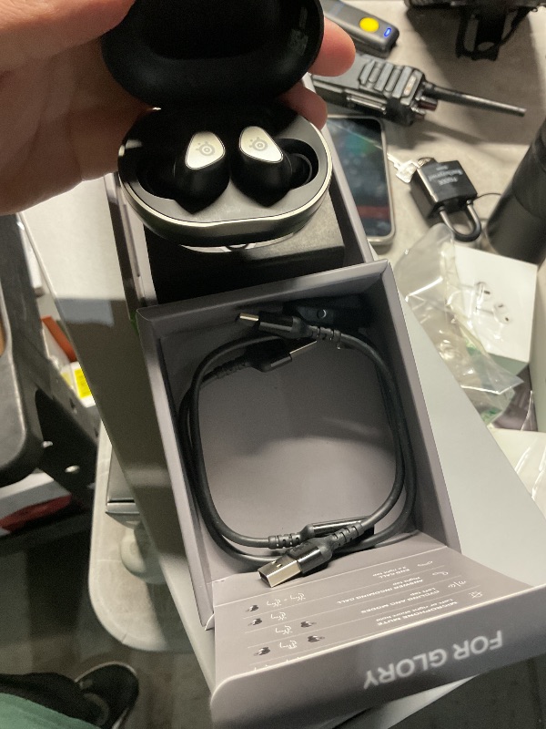 Photo 5 of SteelSeries Arctis GameBuds for Xbox/PC/PS5/Switch/Mobile — Quick-Switch 2.4GHz+Bluetooth 5.3 — Active Noise Cancelling — Mobile App — Water Resistant IP55 — 40H Battery with Qi Charging Case - Black