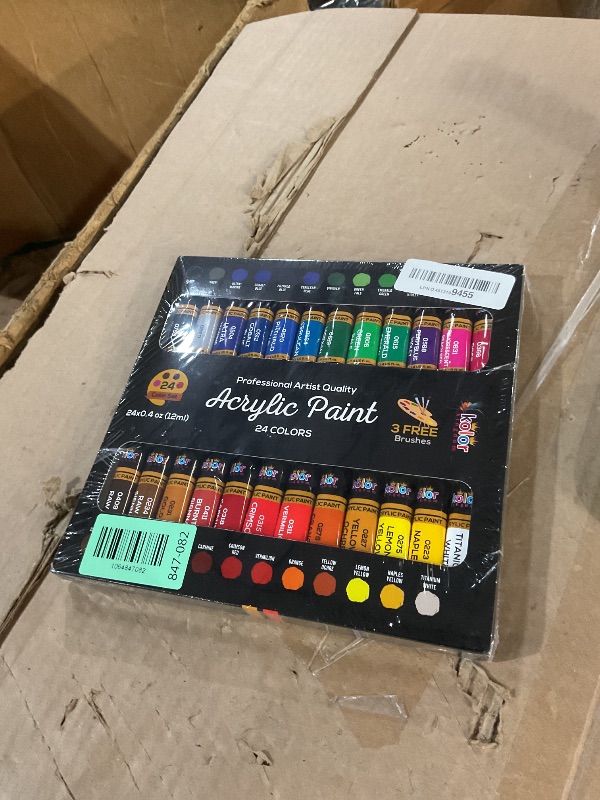 Photo 1 of * factory sealed *
Acrylic Paint Set Canvas Art Paints 24 Colors Perfect Paint Finish (0.41oz,12 ml) With 3 Brushes - Painting Canvas, Paper, Wood, Rock, MDF, Ceramic & Fabric