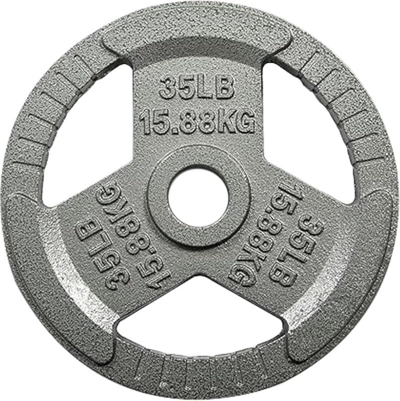 Photo 1 of ***STOCK PHOTO FOR REFERENCE ONLY***Fitvids 2 Inch Olympic Barbell Weight Plates, 35 LB Plate for Home Gym Strength Training, Triple-handle Design