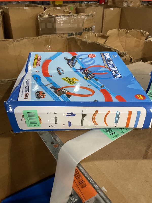 Photo 1 of ?Slot Car Race Track Sets with 360° Thrill Loops & 4 High-Speed Cars, 64 Pcs Large Flexible Racing Track for Kids Ages 3-5 4-8 8-12, Race Car Toys Gift for Boys Girls Birthday Christmas