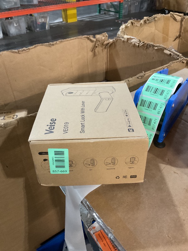 Photo 1 of ***PARTS ONLY***Veise VE019 Fingerprint Smart Lever Lock - APP Control, Keypad Door Lock with Handle, Keyless Entry for Front Door and Bedroom, Electronic Digital Knob, Remote Grant, IP55 Weatherproof, Satin Nickel