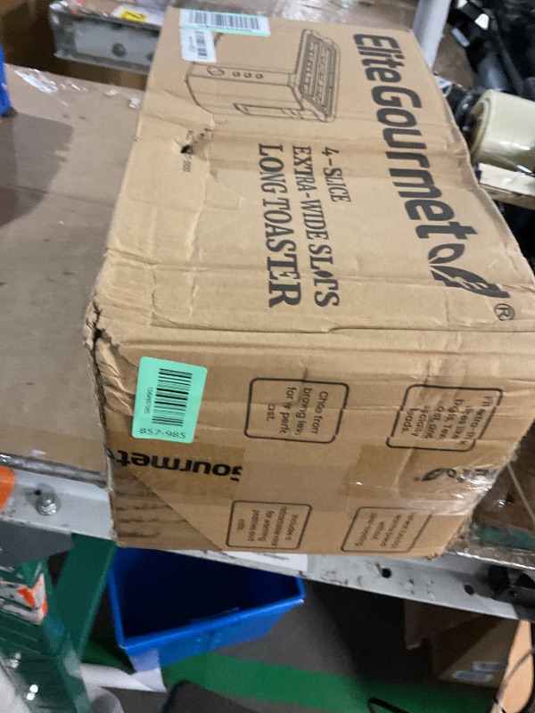 Photo 1 of ***(PARTS ONLY/MAJOR DAMAGE/ NON FUNCTIONAL)***Elite Gourmet ECT-3100 Long Slot 4 Slice Toaster, Reheat, 6 Toast Settings, Defrost, Cancel Functions, Built-in Warming Rack, Extra Wide Slots for Bagels & Waffles, Stainless Steel & Black