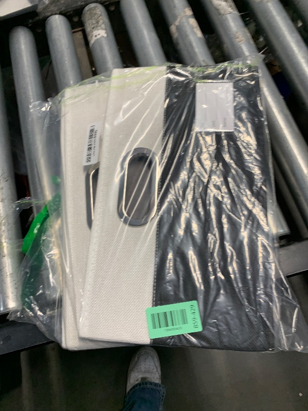 Photo 1 of ****MISSING LIDS****
PRANDOM Foldable Storage Bins with Lids [3-Pack] Fabric Collapsible Storage Boxes Baskets Cubes Containers with Handles for Closet Living Room Bedroom (Black & White 14.9x9.8x9.8'')