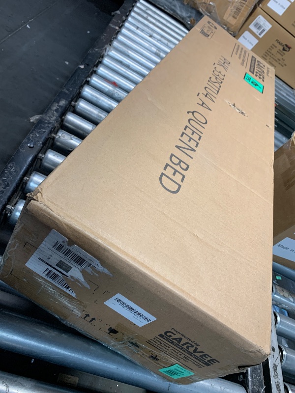 Photo 1 of ** PARTS ONLY ** GarveeHome Queen Size Bed Frame with High Storage Bookcase Headboard, Wood Bed Frame with 4 Storage Drawers, Built in Charging Station, No Box Spring Needed, Metal Frame, Noise-Free, Grey