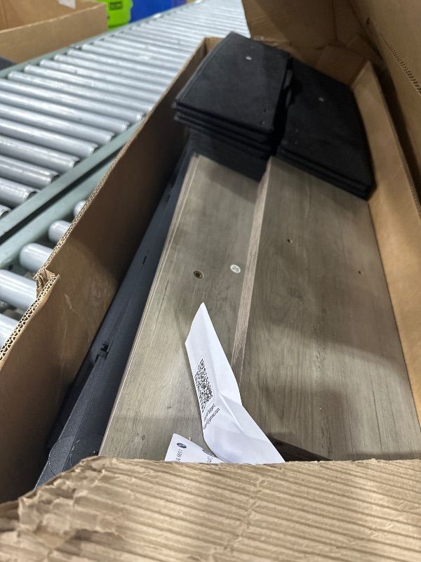 Photo 1 of ** PARTS ONLY ** GarveeHome Queen Size Bed Frame with High Storage Bookcase Headboard, Wood Bed Frame with 4 Storage Drawers, Built in Charging Station, No Box Spring Needed, Metal Frame, Noise-Free, Grey