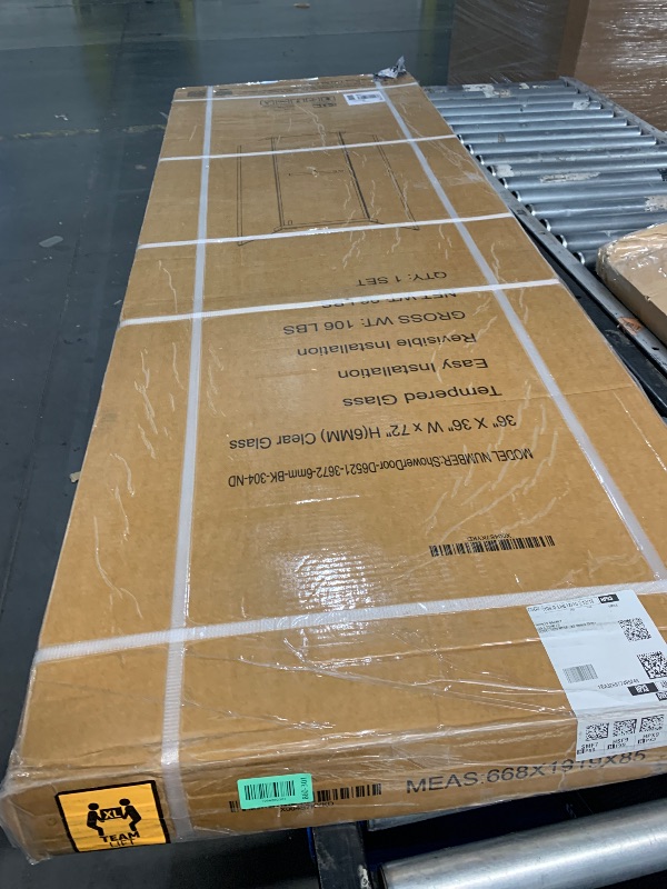 Photo 1 of ***FACTORY SEALED***36" W x 72" H Neo-Angle Corner Shower Door, 36 Corner Shower Enclosure, Frameless Pivot Shower Door with 6mm Clear Tempered Glass for Walk-In Showers, Matte Black Aluminum, Base Not Included