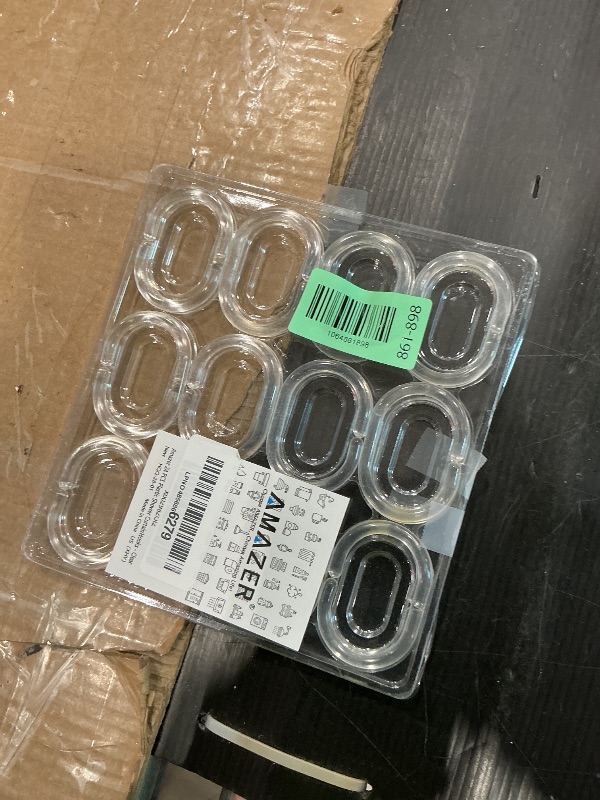 Photo 1 of *****MISSING PARTS******* Amazer Plastic Shower Curtain Rings, Shower Curtain Hooks, 24 Pcs C Shaped Shower Hooks for Shower Curtain, Clear Shower Curtain Hooks for Bathroom