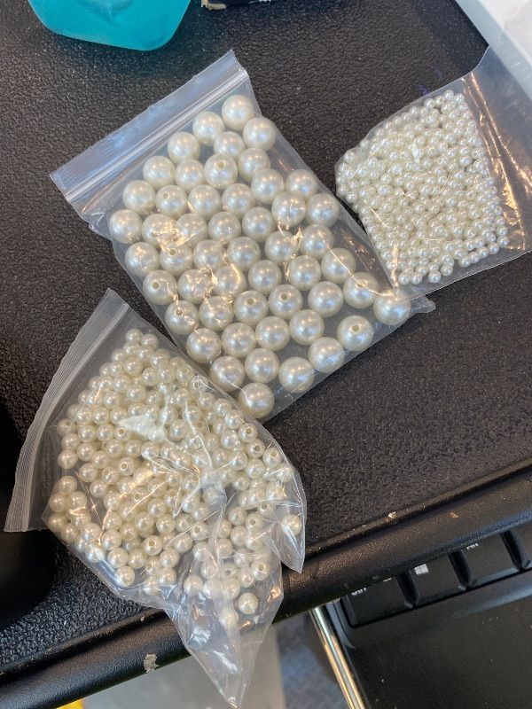 Photo 1 of ***MISSING PIECES*** Pearl Beads, Anezus 800pcs Ivory Pearl Craft Beads Loose Pearls for Jewelry Making, Crafts, Decoration and Vase Filler (Assorted Sizes)