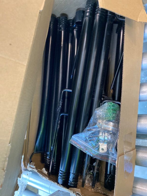 Photo 1 of 10Ft String Light Poles 4 Pack,Light Poles for Outside Lights,Outdoor with Fence Brackets Hanging Lights,Metal Stand Deck Patio Backyard