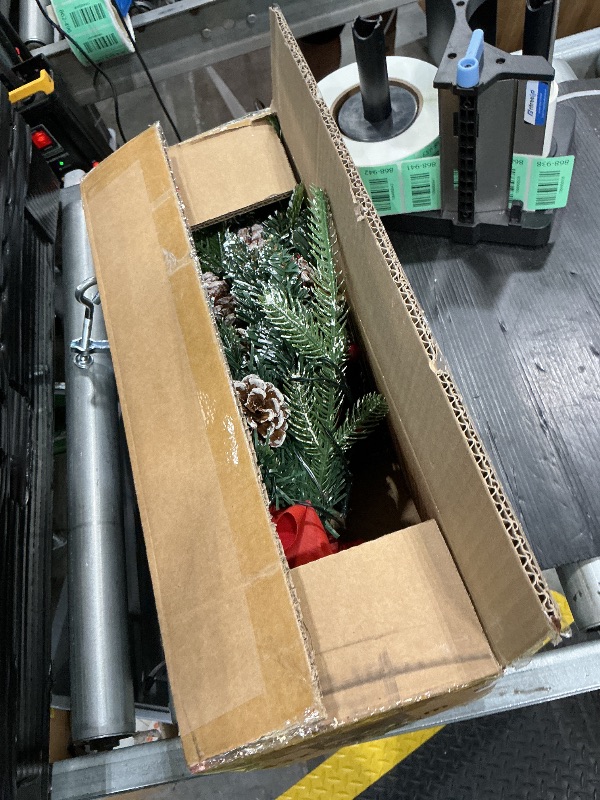 Photo 1 of [ Timer & 8 Modes] 24 Inch Realistic Snowy Tabletop Christmas Tree PE&PVC Branches Mini Christmas Tree with 50 Warm White & Muliti Lights Red Berries Pine Cone Indoor Home Christmas Decorations