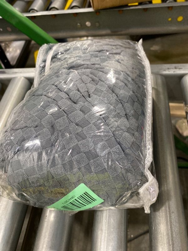 Photo 1 of ?Clearance? Sectional Couch Covers for L Shaped Chaise Lounge 1 Piece Separate Cushion Couch Universal Replacement Large Checkered Furniture Protector with Elastic Bottom (Chaise Cover, Light Gray)