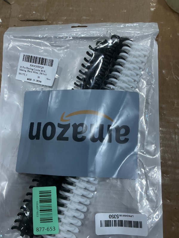 Photo 1 of 10 Pcs Binding Combs 30 Rings Comb Binding Spines Plastic Spiral Book Binder for Teacher Student Document Notebook File Making, Black White