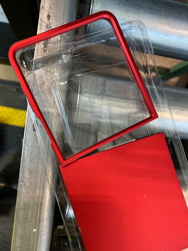 Photo 1 of ***MAJOR DAMAGE*** Cresee Case for Samsung Galaxy Z Flip 7 (2025) with Built-in Cover Screen Protector, Thin Hard Matte Polycarbonate Phone Case for Galaxy Z Flip7 - Red