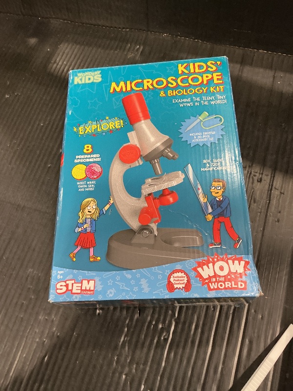 Photo 1 of *UNTESTED*
Wow in The World Kids’ Microscope & Biology Kit, Up to 720x Magnification, LED Illumination, Prepared & Blank Slides, Companion Audio Content, Beginner Science Gift for Ages 6+ by Thames & Kosmos