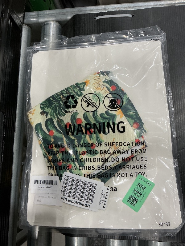 Photo 1 of ?VIV CHERBL Christmas Table Runner with Christmas Trees, Red Berries & Merry Christmas Greetings, Table Decoration for Dining Party and Home Decor,108x13 inches