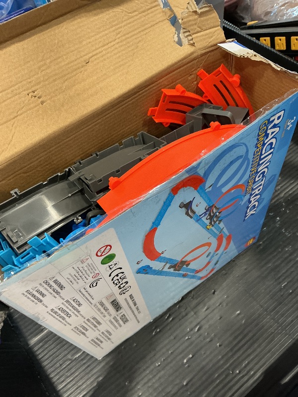 Photo 1 of ?Slot Car Race Track Sets with 360° Thrill Loops & 4 High-Speed Cars, 64 Pcs Large Flexible Racing Track for Kids Ages 3-5 4-8 8-12, Race Car Toys Gift for Boys Girls Birthday Christmas