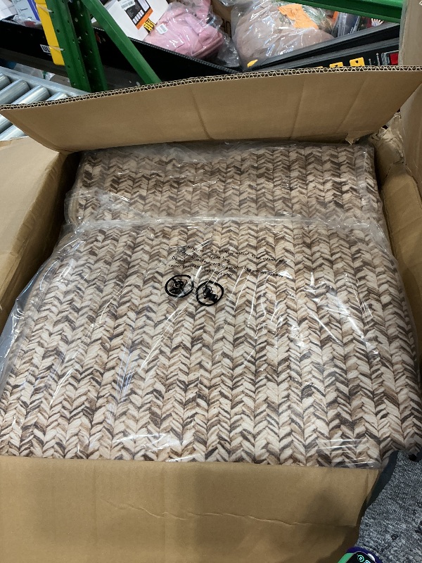 Photo 1 of *USED*
ROYHOME 9x12 Area Rug Large Machine Washable Rug for Living Room Print Braided Floor Cover Stain Resistant Non-Slip Farmhouse Solid Printed Textured Carpet for Home Decor, Linen