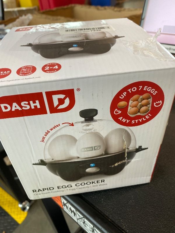 Photo 1 of *UNTESTED*
DASH Electric Rapid Egg Cooker for Hard Boiled/Poached/Scrambled Eggs or Omelets with Auto Shut-Off Feature, Black, 7 Egg Capacity