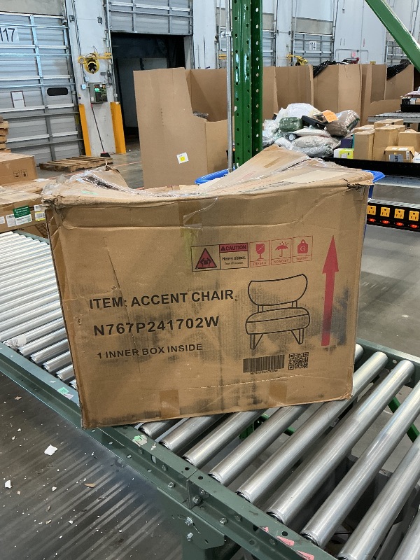 Photo 1 of ***PARTIAL SET*** Christopher Knight Home Mores Low Profile Accent Chair Set of 2, Modern Living Room Armless Lounge Chair, Fabric Comfy Reading Chair for Bedroom, Wooden Frame and Thick Padded Seat, White+Walnut