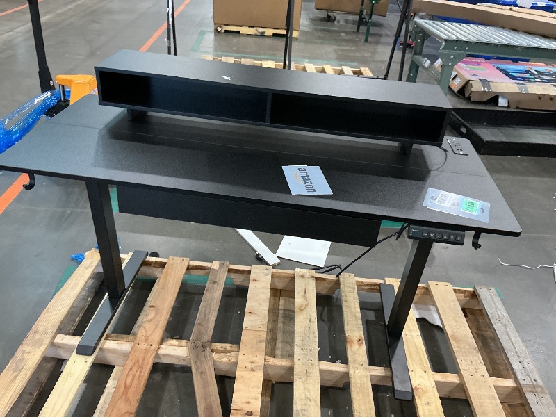 Photo 1 of *UNTESTED*
GTPLAYER Electric Standing Desk with Drawers, 55 x 24 Inch Height Adjustable Gaming Desk with Monitor Stand, Power Outlets & LED Lights, Home Office Sit Stand Up Desk with Memory Preset (Black)