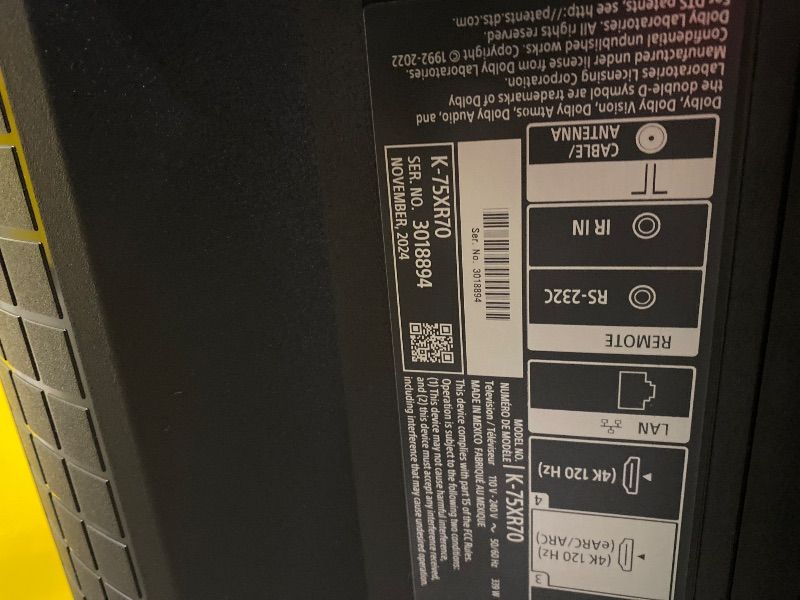 Photo 1 of ***MISSING CABLES*** Sony 75 Inch Mini LED QLED 4K Ultra HD TV BRAVIA 9 Smart Google TV with Dolby Vision HDR and Exclusive Features for PlayStation 5 (K-75XR70)