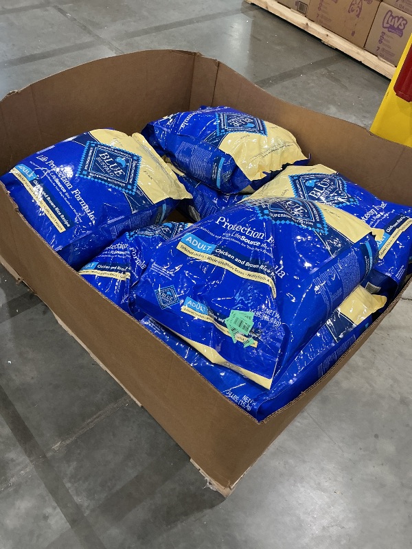 Photo 1 of  11 bags Blue Buffalo Life Protection Formula Adult Dry Dog Food, Helps Build and Maintain Strong Muscles, Made with Natural Ingredients, Chicken & Brown Rice Recipe, 34-lb. Bag